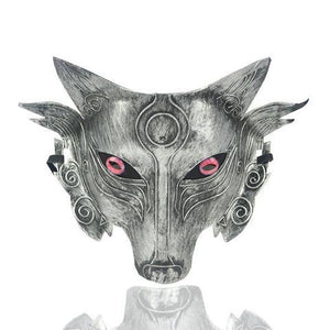 Kabuki Wolf Mask silver