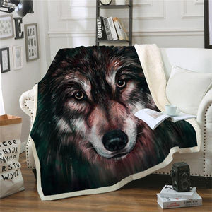 Lone Wolf Blanket: realistic design | Wolf-Horde-130cmx150cm-