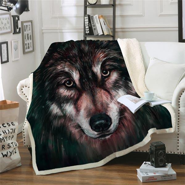 Fluffy cheap wolf blanket