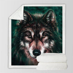 Lone Wolf Blanket: realistic design | Wolf-Horde-130cmx150cm-