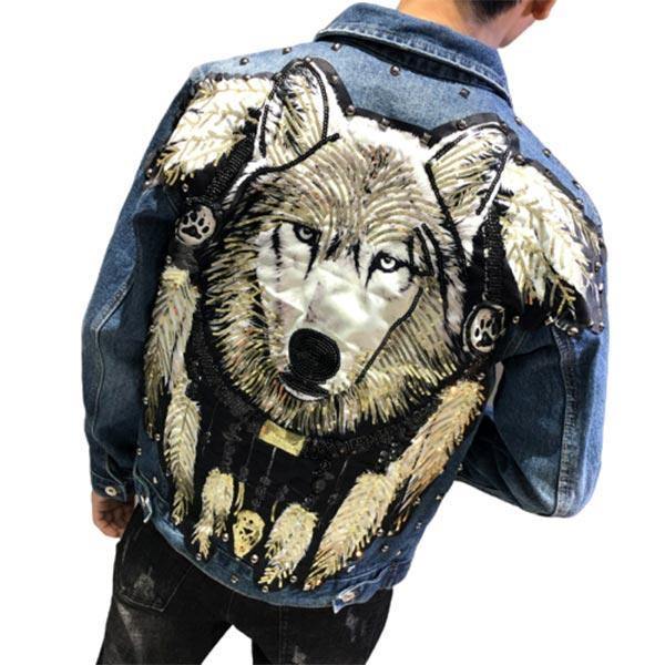 Lone Wolf Denim Jacket | Wolf-Horde M