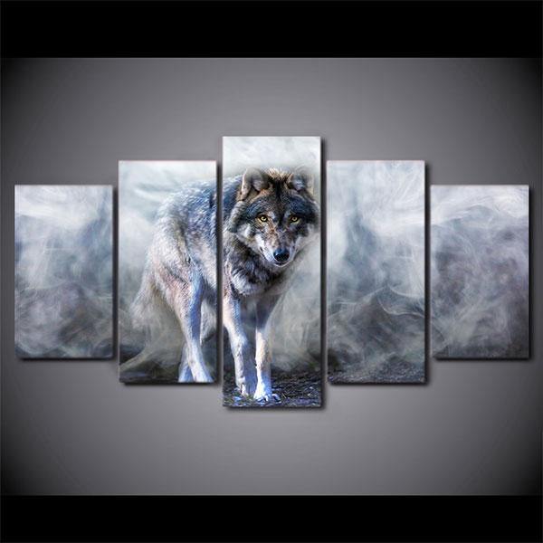 Lone Wolf Painting | Wolf-Horde-Small-