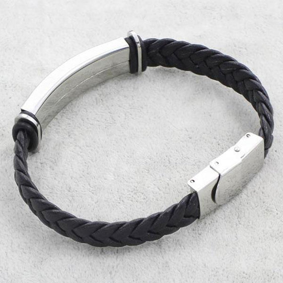 Mens Grey Black Steel Wolf Head Open Cuff Bangle Bracelet with Black – Jewelry
