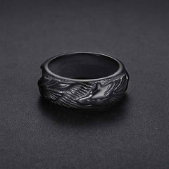 Mens Wolf Signet Ring | Wolf-Horde-54 mm-Black-