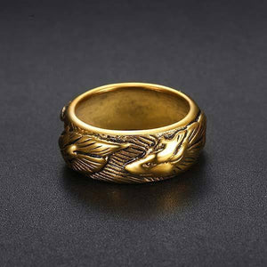 Mens Wolf Signet Ring | Wolf-Horde-54 mm-Gold-