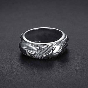Mens Wolf Signet Ring | Wolf-Horde-54 mm-Silver-