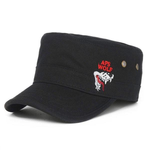 Military style cap: beautiful design | Wolf-Horde-Black-