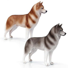 Miniature Husky Figurine | Wolf-Horde-x2 (Gray and Brown)-