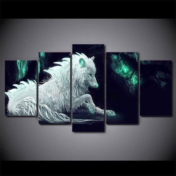 Moonlight Wolf Painting | Wolf-Horde-Small-