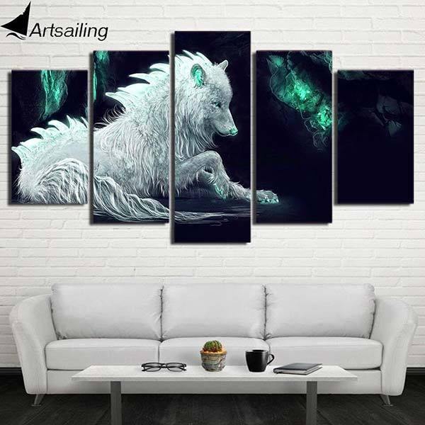 Moonlight Wolf Painting | Wolf-Horde-Small-
