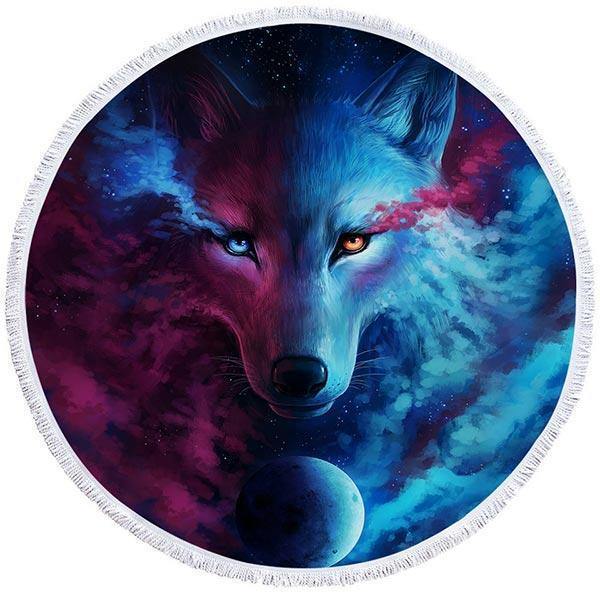 Mystic Wolf Beach Towel | Wolf-Horde-100cm-