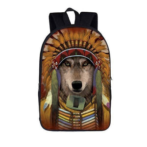 Native American Indian Backpack | Wolf-Horde Indian wolf