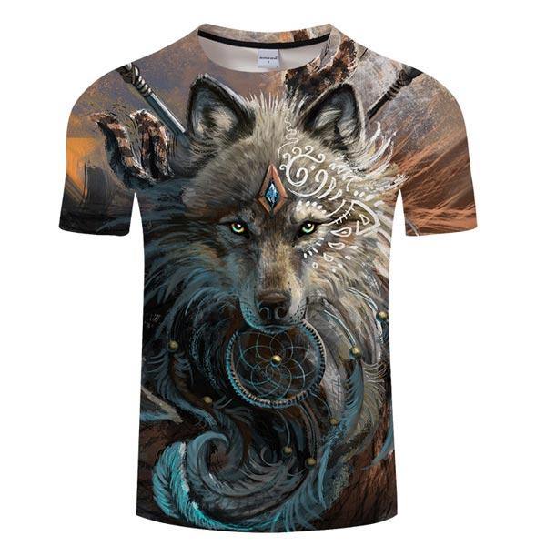 Native American Wolf T Shirt | Wolf-Horde S