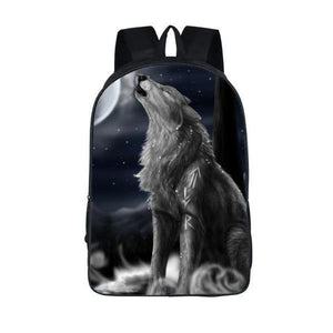 Night wolf backpack | Wolf-Horde nocturne