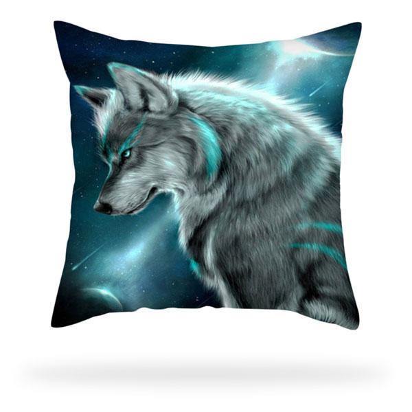 Night wolf Pillow Case | Wolf-Horde-45cmX45cm-