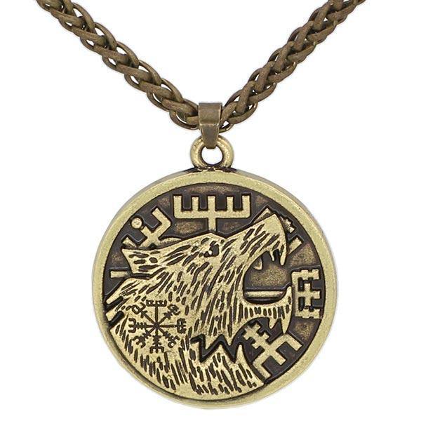 Nordic Viking Wolf Pendant | Wolf-Horde-Golden-