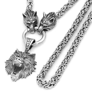 Norse Wolf Head Pendant | Wolf-Horde-70cm-