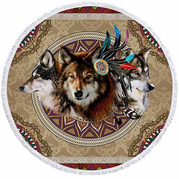 Original Round Beach Towel | Wolf-Horde-100cm-