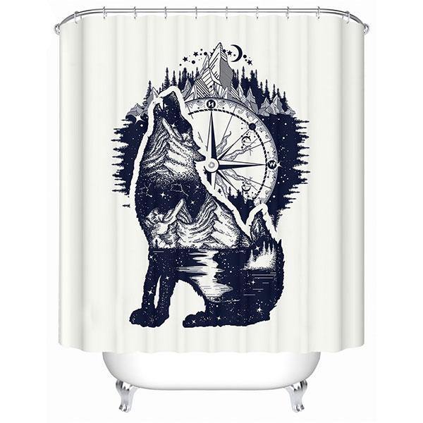 Shower Curtain With Wolf Pattern | Wolf-Horde-W90xH180cm-