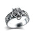 Silver Wolf Head Ring | Wolf-Horde-60mm-