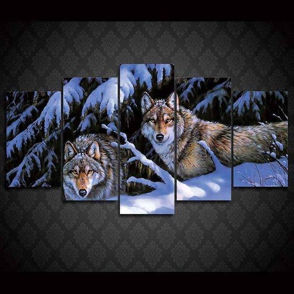 Simple Wolf Painting | Wolf-Horde-Small-