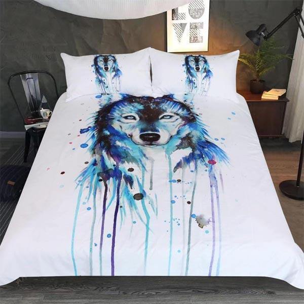 Snow Wolf Bedding Set | Wolf-Horde-Simple (172x218)-