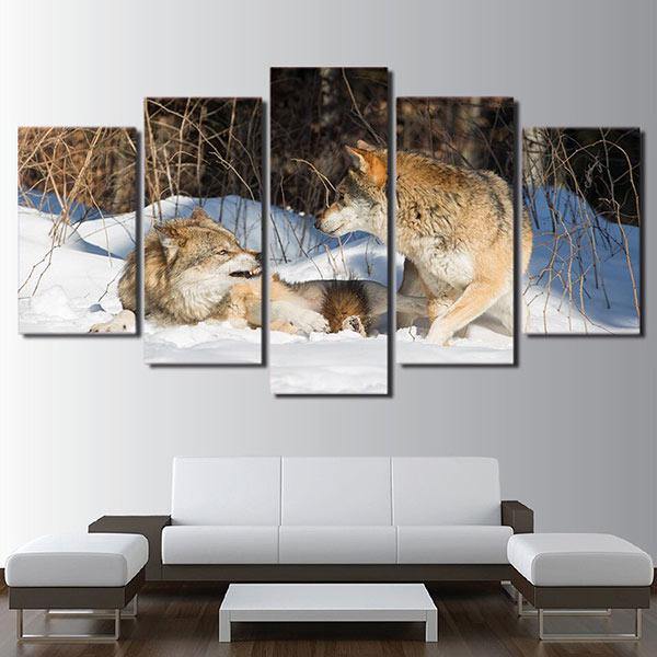 Snow Wolf Painting | Wolf-Horde-Small-