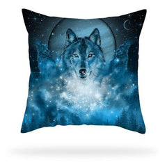 Sparkling wolf Pillow Case | Wolf-Horde-Blue-