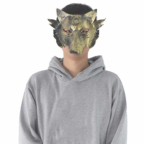 thumbnail image 2 of Wolf Animal Spirit Halloween Costume Wall Decoration Masquerade Mask – Copper 2 of 5