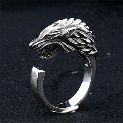 Steel Wolf Signet Ring | Wolf-Horde-54mm-