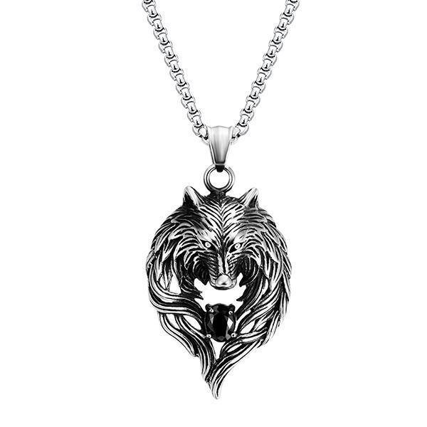 Stone Wolf Pendant | Wolf-Horde-Black stone-