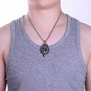 Stone Wolf Pendant | Wolf-Horde-Black stone-