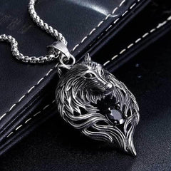 Stone Wolf Pendant | Wolf-Horde-Black stone-