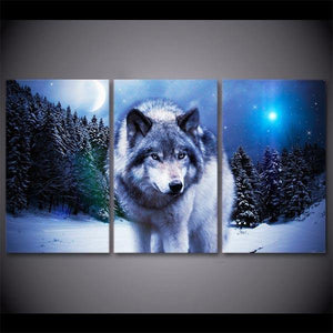 The Painted Dog Wolf | Wolf-Horde-Small (20cmx30cmx3)-without the frame" = simple canvas-