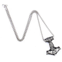 Thor's Hammer Wolf Pendant | Wolf-Horde-silver-