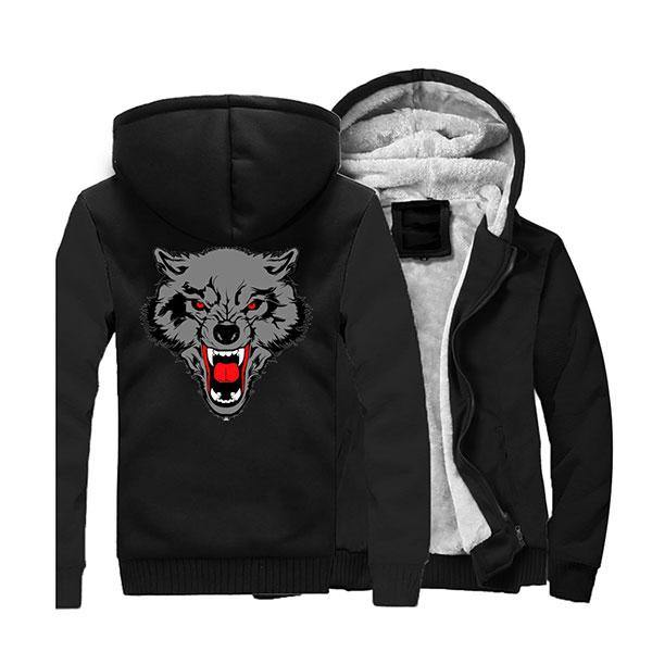 Timber Wolf Fleece Jacket | Wolf-Horde Black