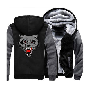 Timber Wolf Fleece Jacket | Wolf-Horde Dark Gray Black