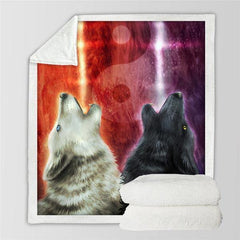 Twin Wolf Blanket: an elegant design | Wolf-Horde-75cmx100cm-