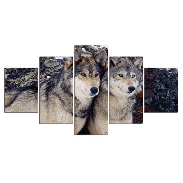 Two Wolves Painting | Wolf-Horde-Small-