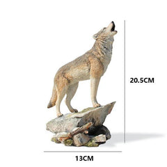 Ultra-realistic Howling Wolf Figurine | Wolf-Horde-13cmX10cmX20.5cm-