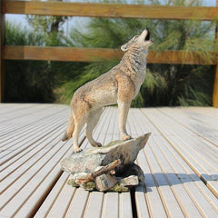 Ultra-realistic Howling Wolf Figurine | Wolf-Horde-13cmX10cmX20.5cm-