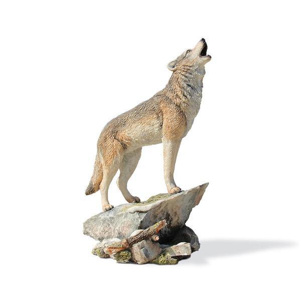 Ultra-realistic Howling Wolf Figurine | Wolf-Horde-13cmX10cmX20.5cm-