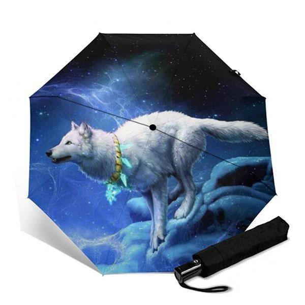 Umbrella With Wolf Drawing | Wolf-Horde-Universe-