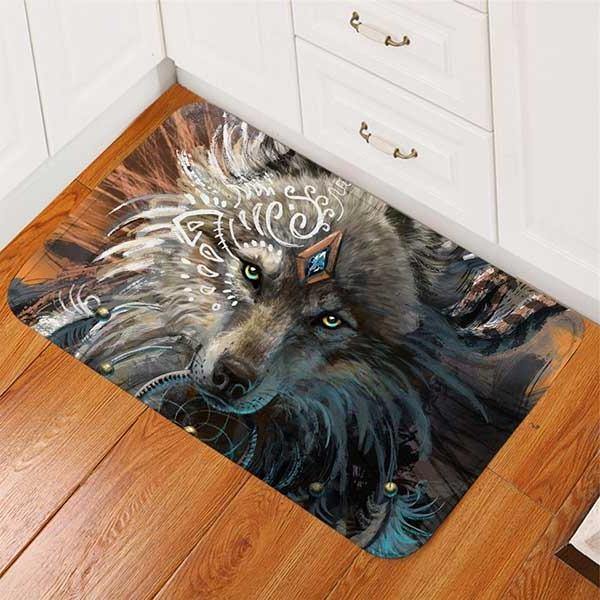  Wolf Rug 3x4 Area Rug Dream Catcher Rugs for Entryway