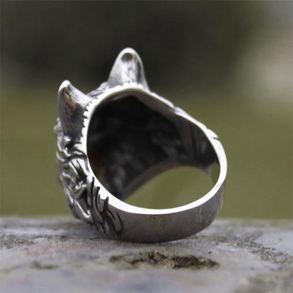 Viking Wolf Head Ring | Wolf-Horde-57mm-