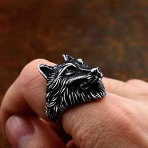 Viking Wolf Head Ring | Wolf-Horde-57mm-