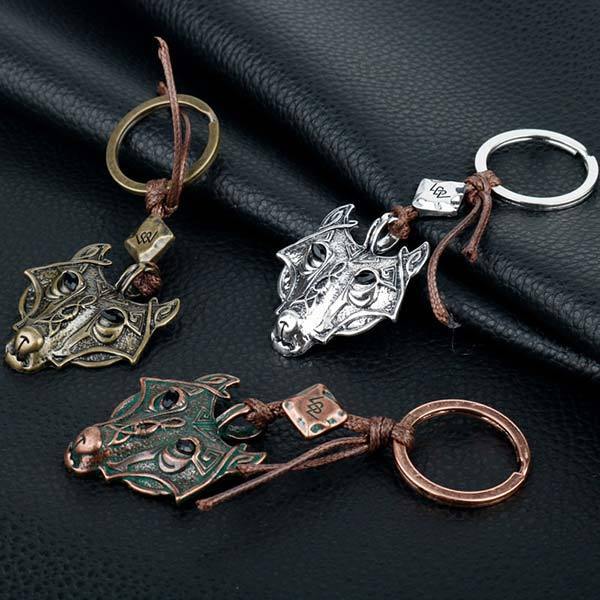 Viking wolf keychain | Wolf-Horde-Silver-