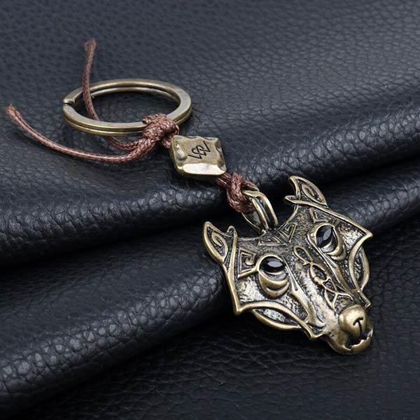 Viking wolf keychain | Wolf-Horde-Silver-