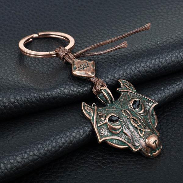 Viking wolf keychain | Wolf-Horde-Silver-