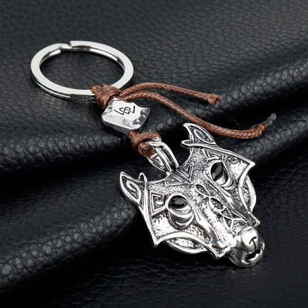 Viking wolf keychain | Wolf-Horde-Silver-